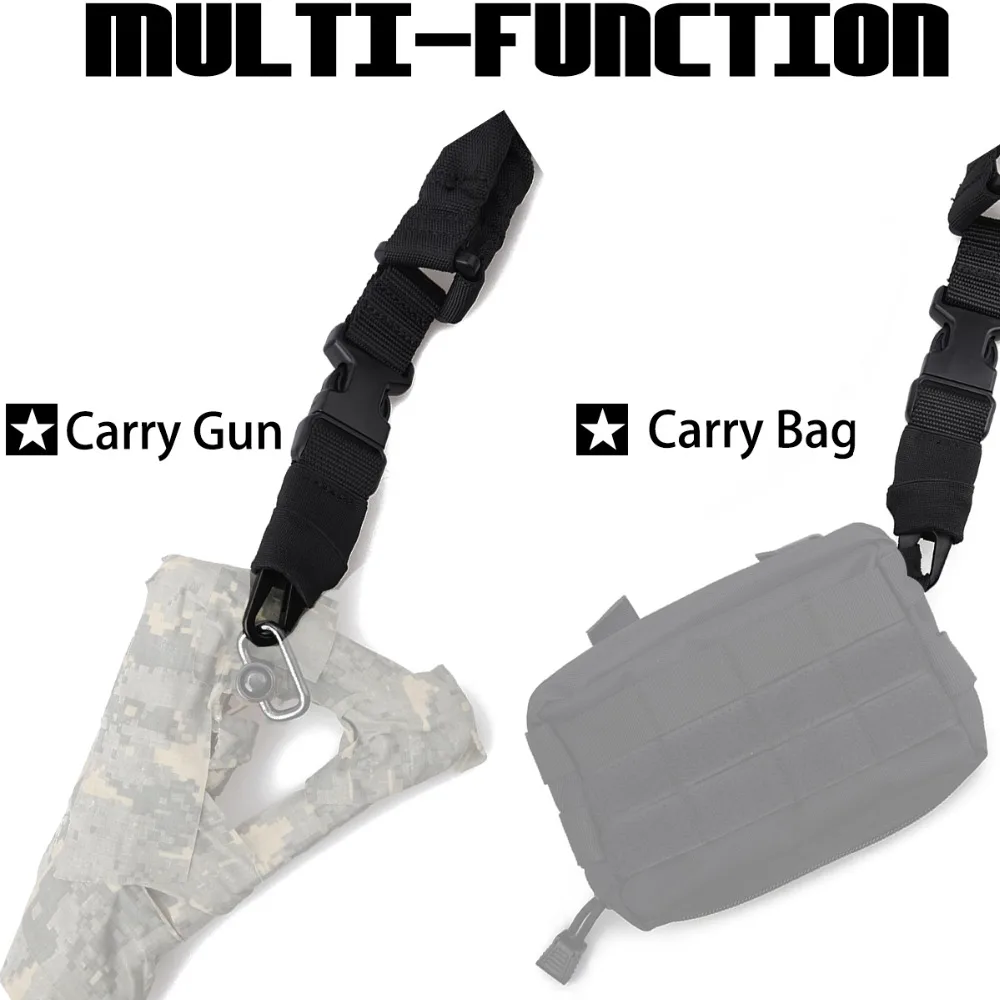 1000D Single Point 1-Point One Point Heavy Duty Mount Bungee Military Rifle Sling Adjustable Tactical Green Black Tan Gun Sling