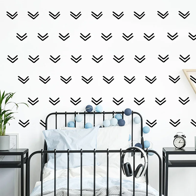 55 Pcs Geometric Scandinavian Arrow Wall Sticker Baby Nursery Kids Room Triangle Arrow Pattern Wall Decal Bedroom Vinyl Decor (3)