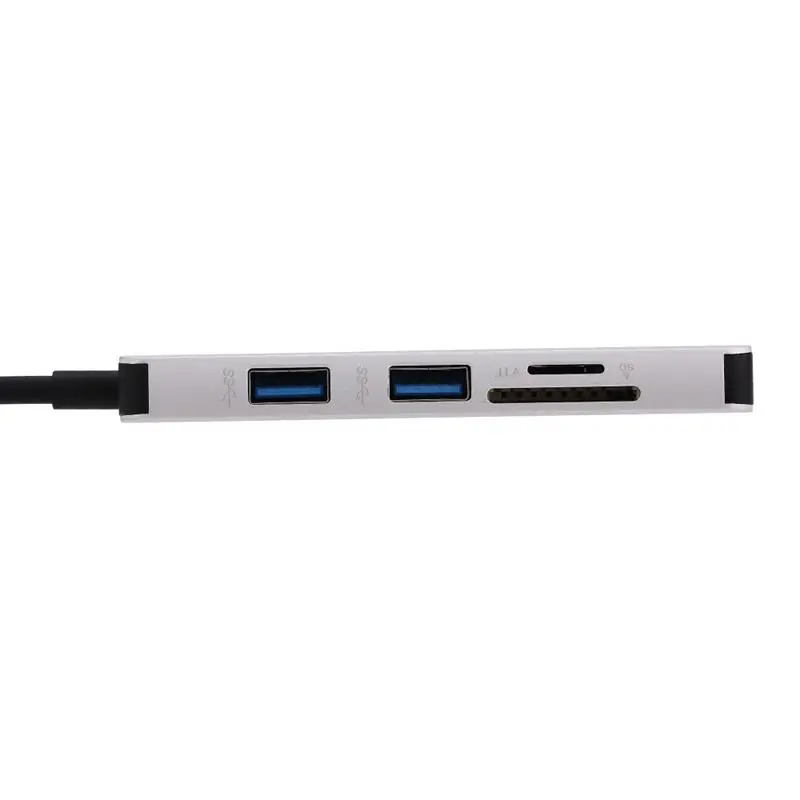 Алюминиевый USB C концентратор тип-c до 3 портов USB 3,0 концентратор TF кард-ридер конвертер кабель для ноутбука Macbook Тип C концентратор адаптер