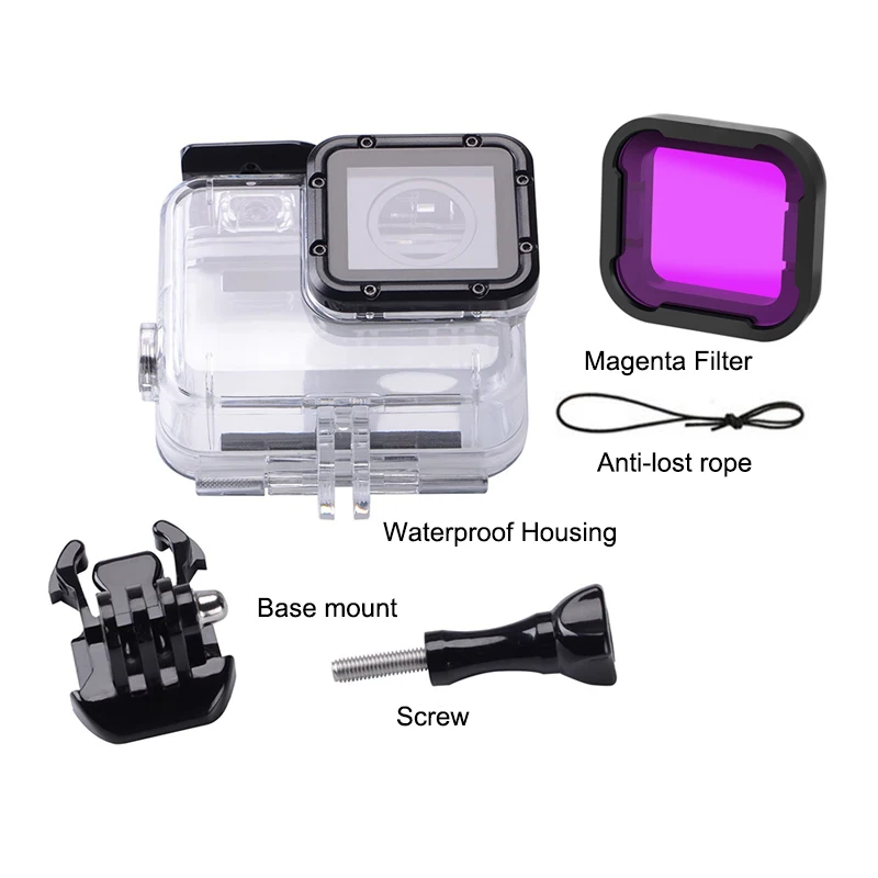 40 м водонепроницаемый чехол с фильтром для дайвинга для GoPro Hero 7 6 5 черная экшн-камера защита под водой аксессуары - Цвет: Kit D
