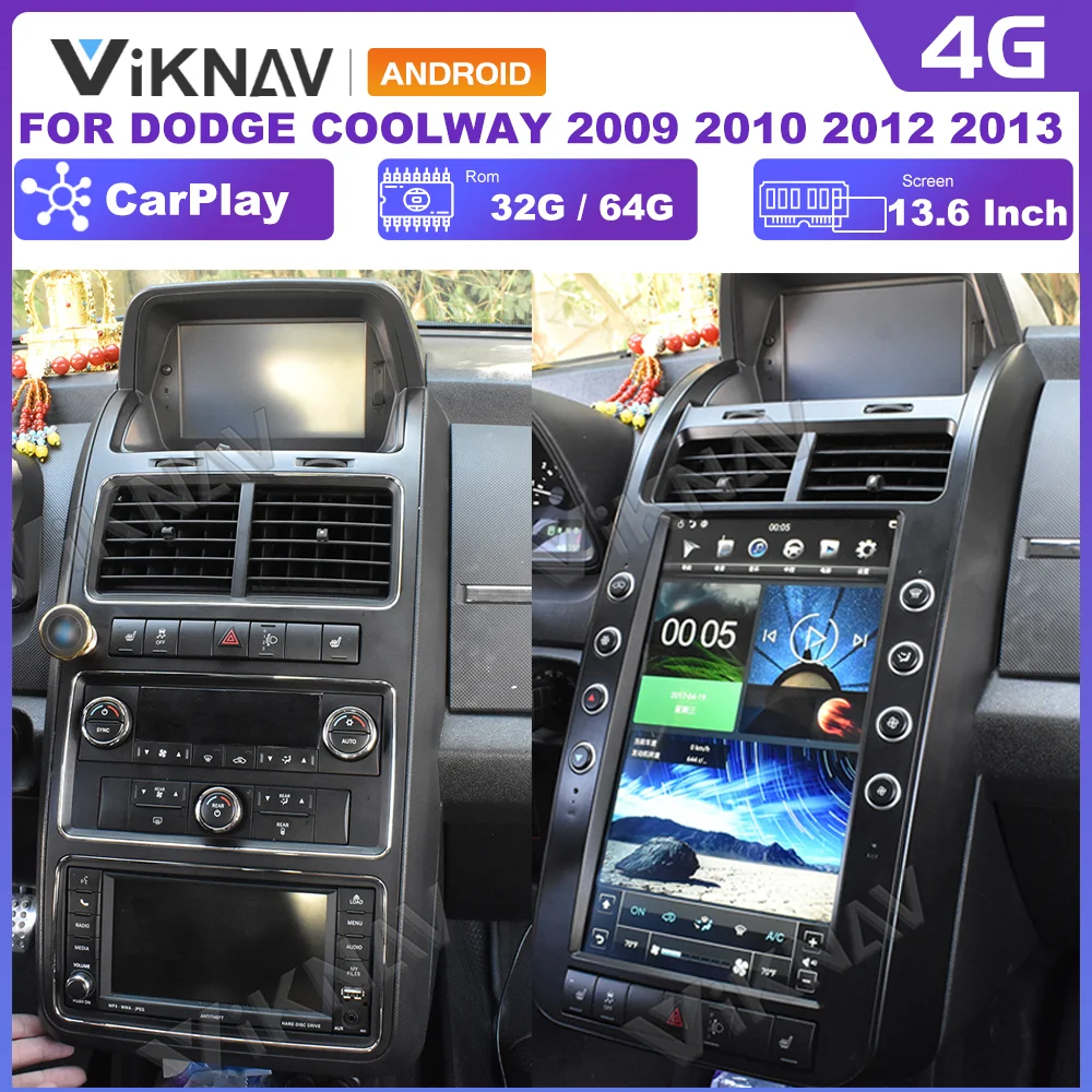 

13.6inch Car Radio With screen For Dodge Journey 2009-2015 Android System Stereo Car GPS Navigation Video DVD Multimedia Player