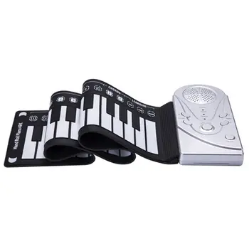 

Roll-up Keyboard Piano, Portable 49 Keys Electronic Hand Rolling Keyboard Educational Instrument for Kids Children 831C