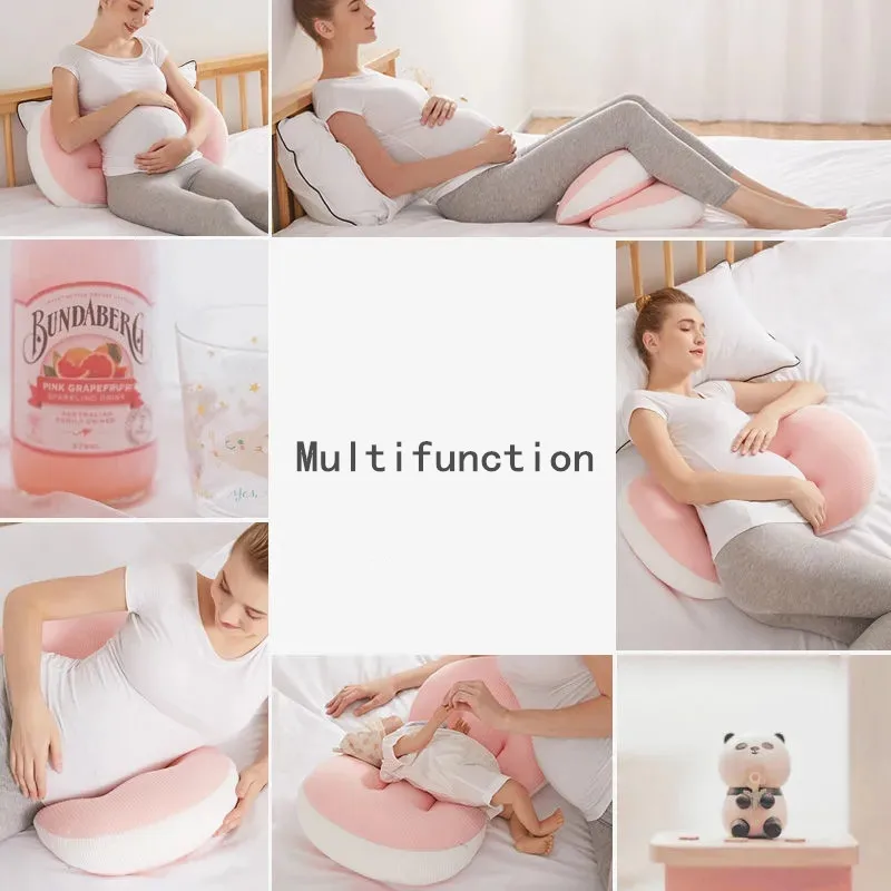 Simple Solid Color Pregnancy Back Waist Support Cushion U-Shaped Maternity Side Sleeping Pillows Baby Breastfeeding Soft Pillows