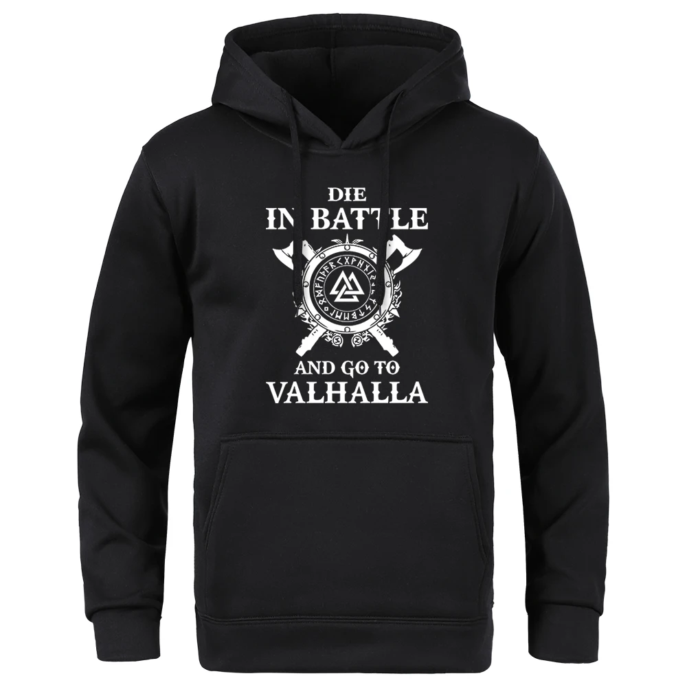 

Die In Bettle And Go To Valhalla Print Men'S Hoody Thick Winter Tracksuit Fleece Autumn Sweatshirt Oversized Winter Mens Hooded