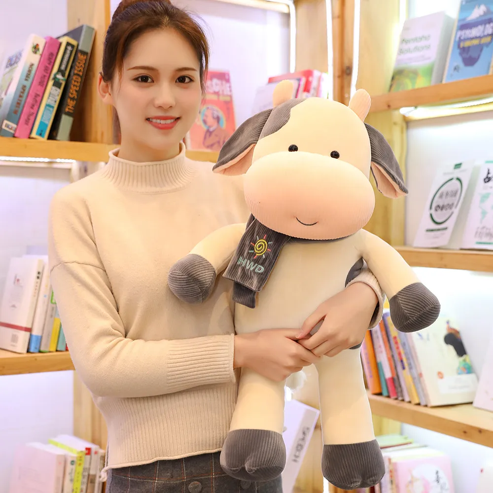 Новинка симпатичная мягкая плюшевая игрушка Huggable для коровы и крупного рогатого