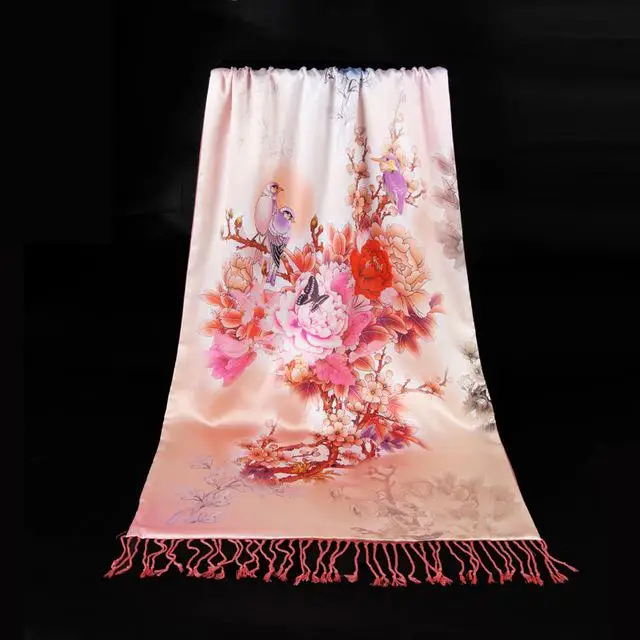 Цветочный платок, женские шарфы, Шелковый кашемировый шарф, Ретро Национальный палантин, теплый шарф, двухсторонняя одежда, Пашмина в пасторальном стиле - Цвет: StyleC 2