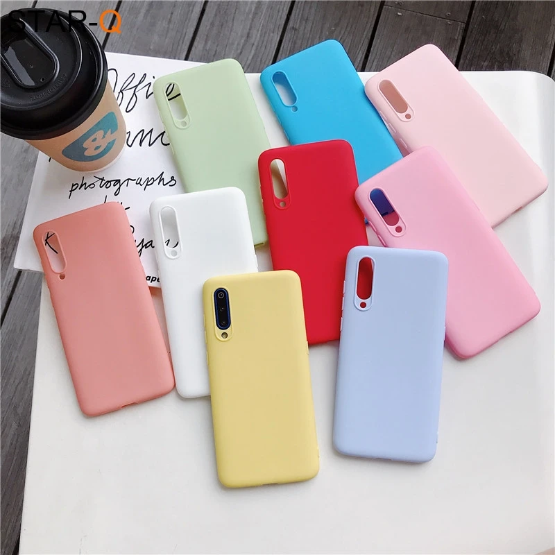 pouch phone candy color silicone case for xiaomi mi 9 lite se mi9 mi8 8 a2 lite 9t pro a3 a1 note 10 matte soft tpu back case waterproof cell phone case