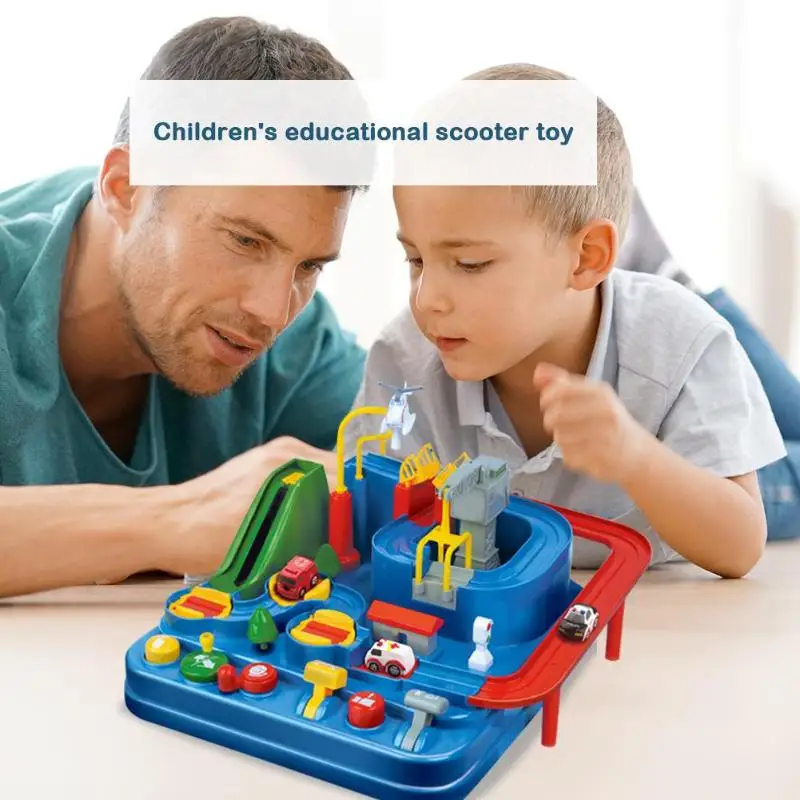 Модные детские игрушки на тему приключений, высокое качество, практичная способность, удобные гоночные треки, автомобиль, комбинация, инерционный поезд, головоломка