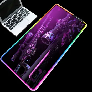 

RGB Gaming Mouse Pad CSGO Guns Colorful Table Mat Multi Size Choice High Quality Non-slip Keyboard Pad