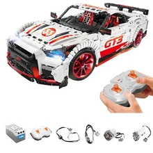 23010 GT-R Technic RC гоночный автомобиль 23009 RC Ford Mustang Hoonicorn RTR V2 20102 MOC 22970 25326 строительные блоки кирпичи светодиодный свет