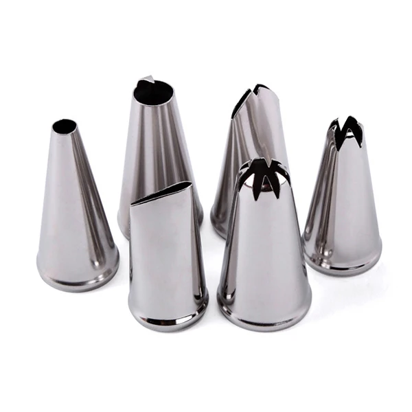 6pcs cookies Decorating Tools Stainless Steel Design Pastry Tube Set New