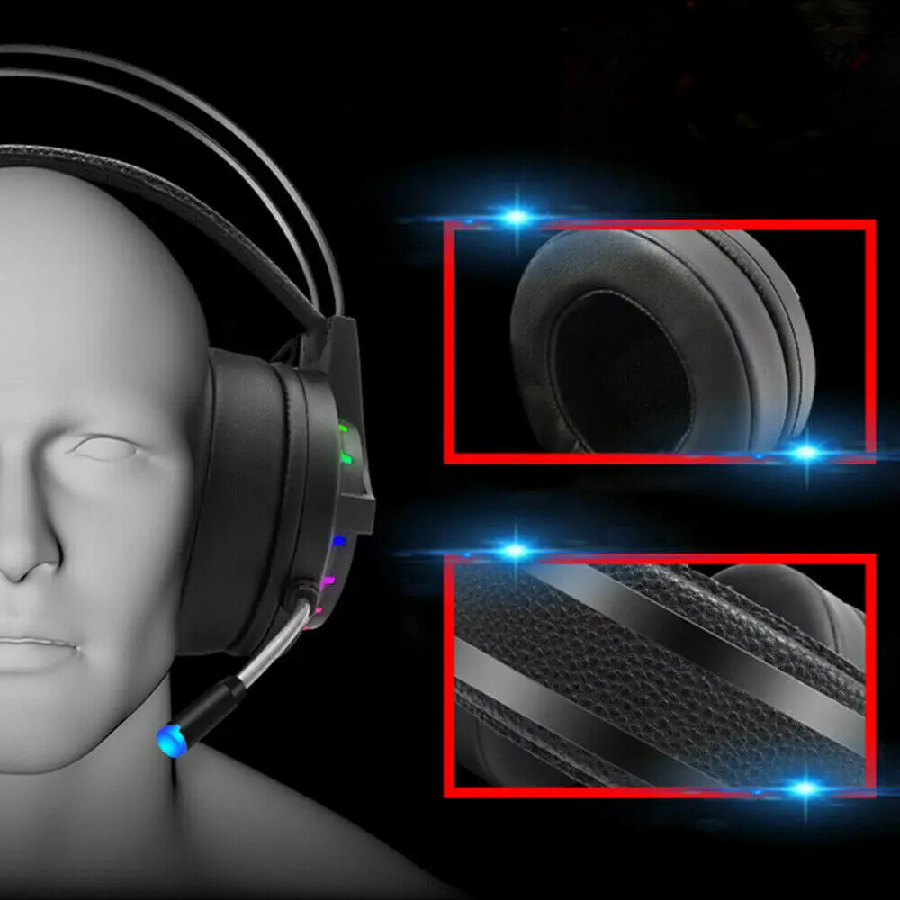 kowkaka K3 Game Headphone Chicken earphone Luminous Gaming Headset Wired Chicken 7 1 Channel Desktop Notebook with Microphone