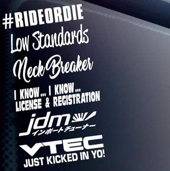 

For 6 PACK JDM VTEC CIVIC CAR STICKER DECAL LOT STANCE TUNER CLEAN LOW BUILT BOOST