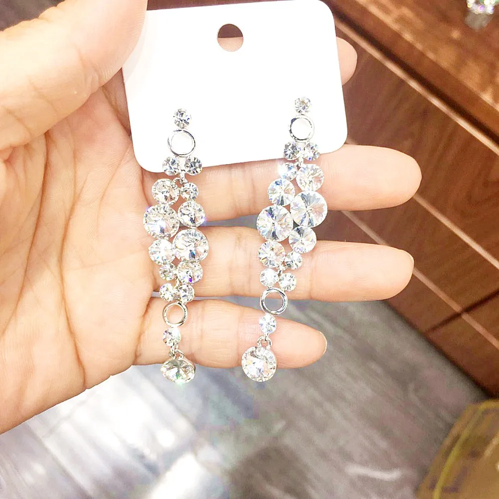 MS Betti Роскошные серьги chandier с кристаллом из Swarovski серебряные цвета для свадьбы ювелирные украшения для женщин Подарки