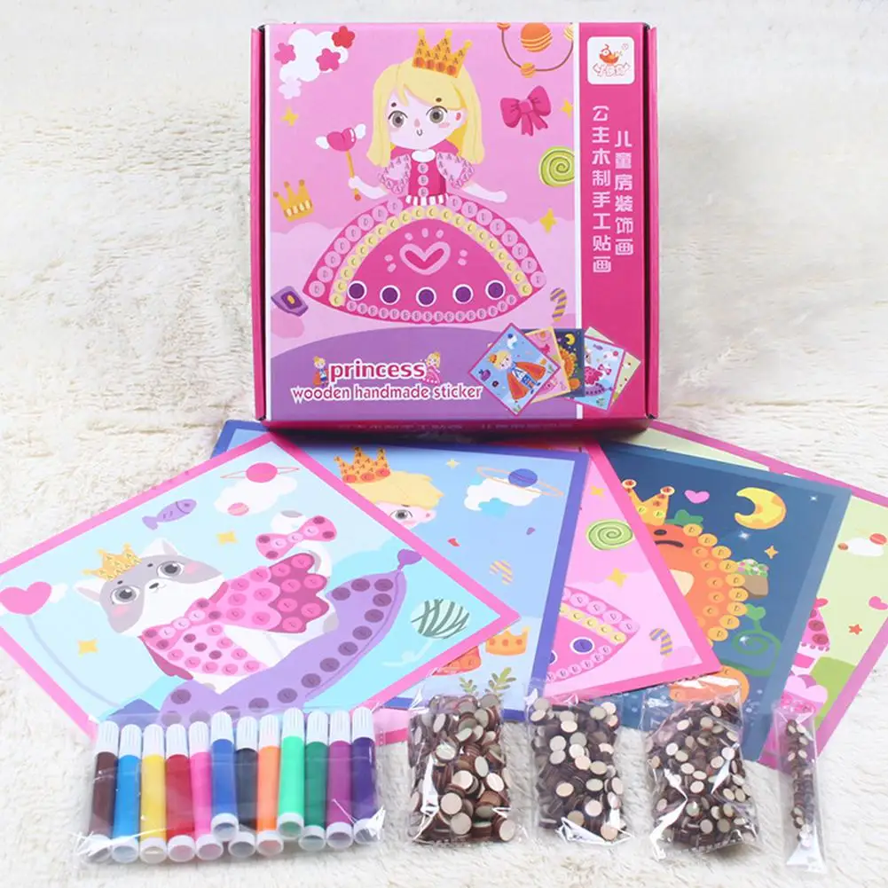 Princess Дети DIY мини-узор Алмазная вышивка деревянный стикер с рисунком из мультфильма живопись - Цвет: Princess