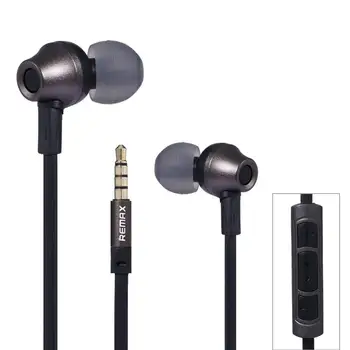 

Remax RM-610D 3.5mm Flat Wire Stereo Headsets In-Ear Earphone with Microphone classic style earphone fashionable full of texture