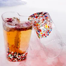 Прозрачная стеклянная чайная чашка кофейная чашка подарок для питья Новогодний подарок в форме сердца стекло es с ручкой прозрачная стена