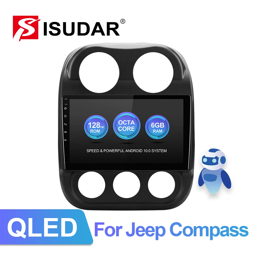 

ISUDAR V72 QLED Android 10 Car Radio For Jeep Compass 1 MK 2009-2015 GPS Car Multimedia Octa Core RAM 6GB ROM 128GB DVR no 2 din