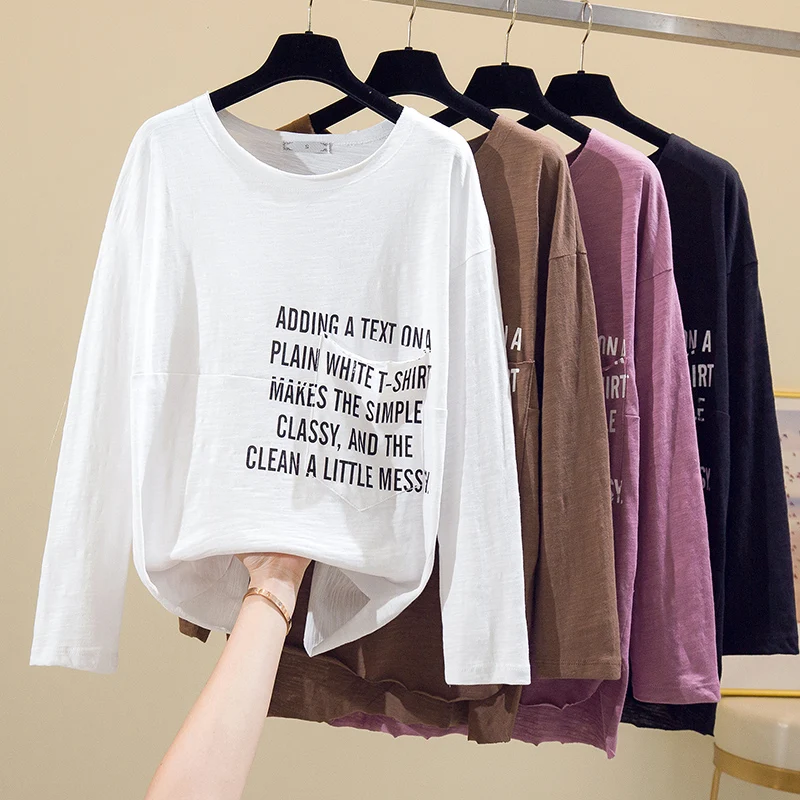 

Harajuku Women Oversized T Shirt Clothing Vintage T Shirts Egirl 2020 Fall Winter Fashion Leisure Streetwear long sleeve Tops