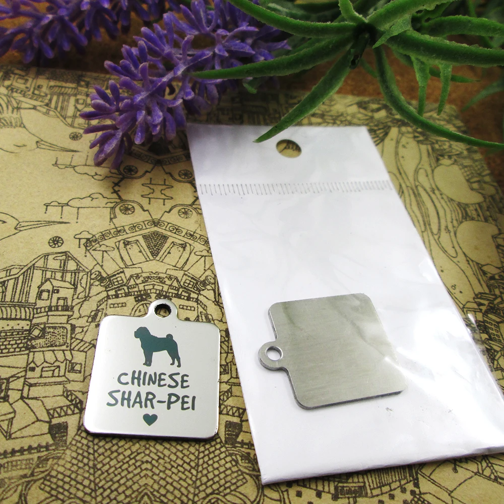 10pcs--&quotChinese Shar-Pei&quotdog lover stainless steel charms more style for choosing DIY Charms pendants necklace | Украшения и