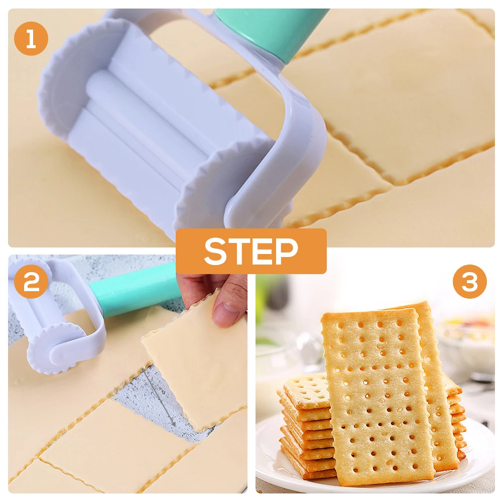 3 шт./компл. роликовый нож для печенья DIY круглые/прокатки квадратный печенье резак нож для теста ролик ломтики