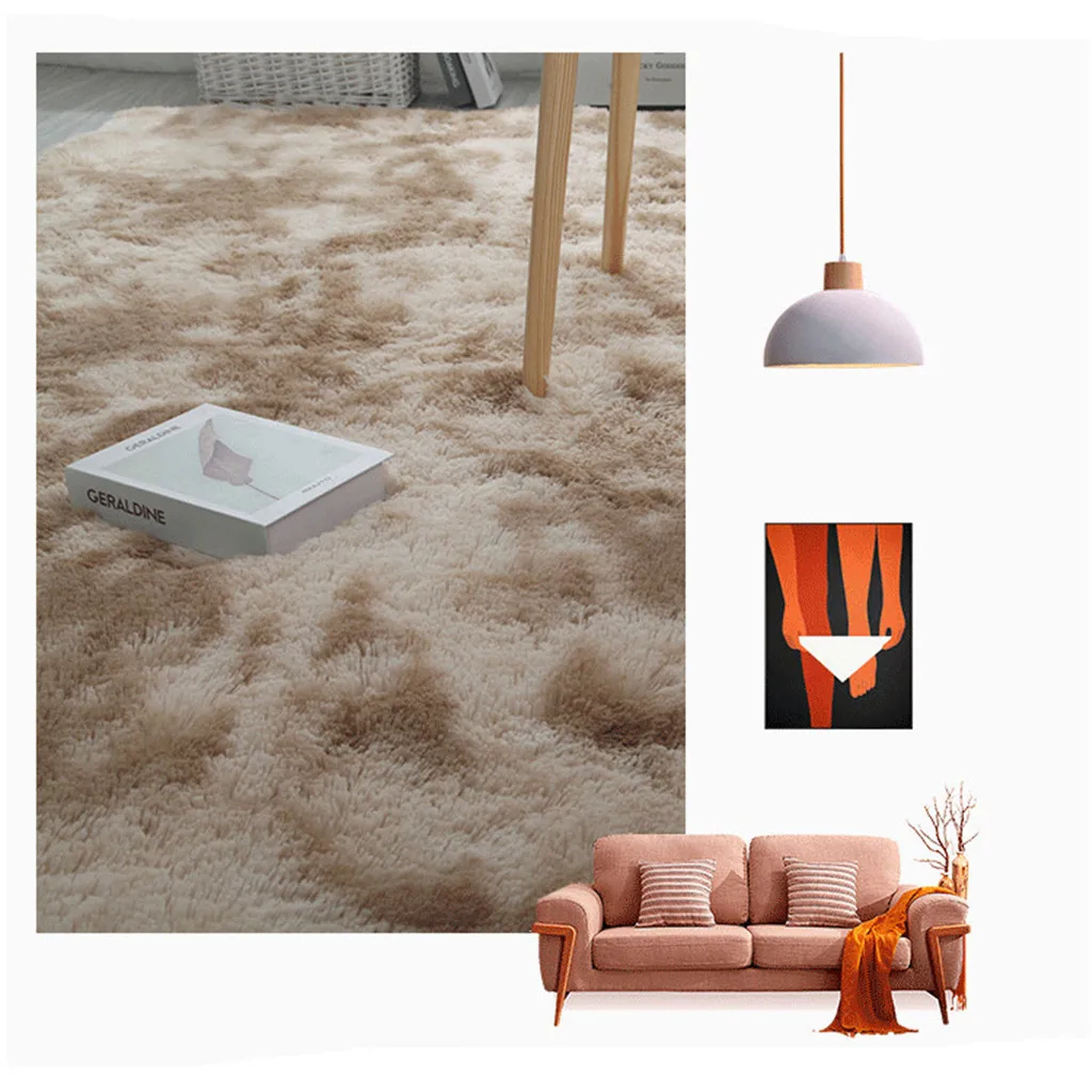 Ультра мягкие современные коврики лохматый ковер для детской комнаты домашняя комната плюшевый коврик Декор Площадь Ковер столовая домашняя спальня коврик, напольный ковер