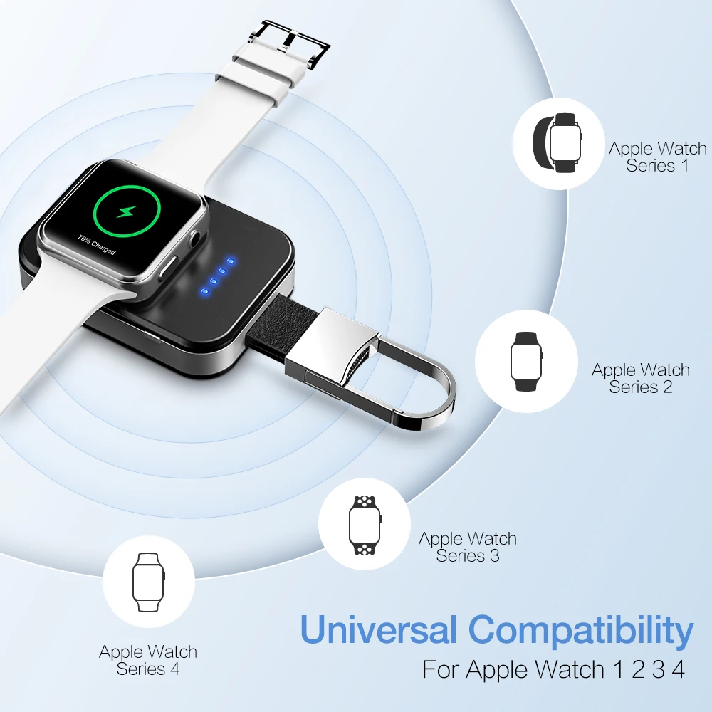 RAXFLY 950mah MINI Wireless Charger Power Bank For Apple Watch 5 4 3 2 Charger Portable Fast Charging For Apple Watch Powerbank RAXFLY 950mah MINI Wireless Charger Power Bank For Apple Watch 5 4 3 2 Charger Portable Fast Charging For Apple Watch Powerbank