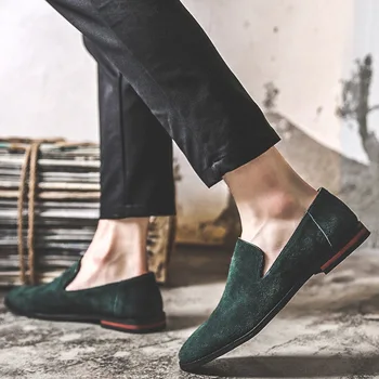 

2020 Slip on Men Casual Shoes Comfortable fahsion Luxury Brand High Quality suede Leather mens Loafers Summer Shoes