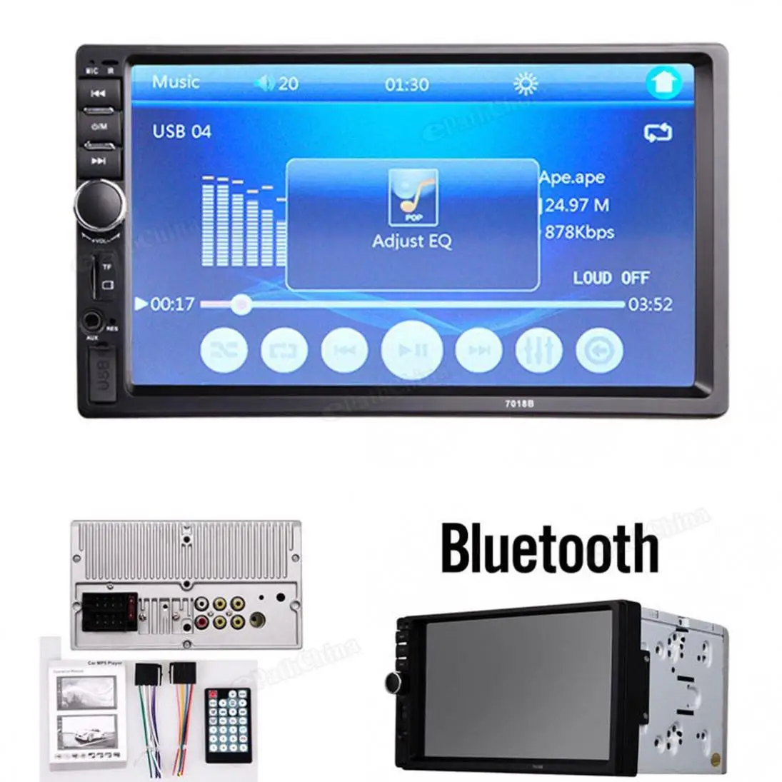 7018B 7 дюймов lcd HD двойной DIN Автомобильный сенсорный экран Bluetooth стерео FM MP3 MP5 радио плеер беспроводной пульт дистанционного управления