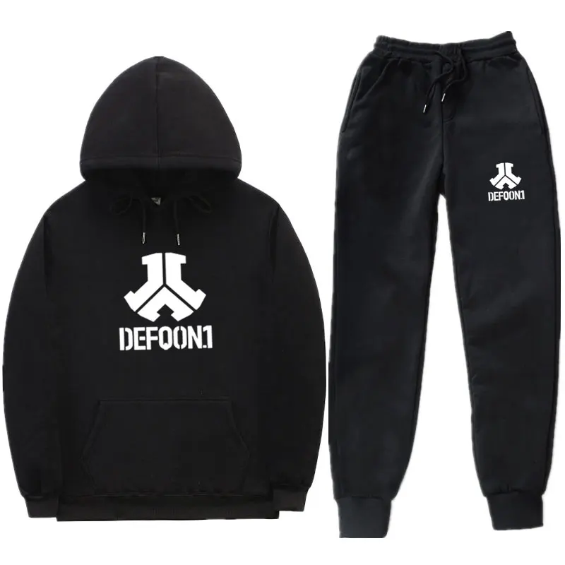 2020 New Defqon 1 Hoodie Set Rock Band Hip Hop Men's Hoodie Sweatshirt Winter Street Set fashion Casual Jogging suit Men's Set
