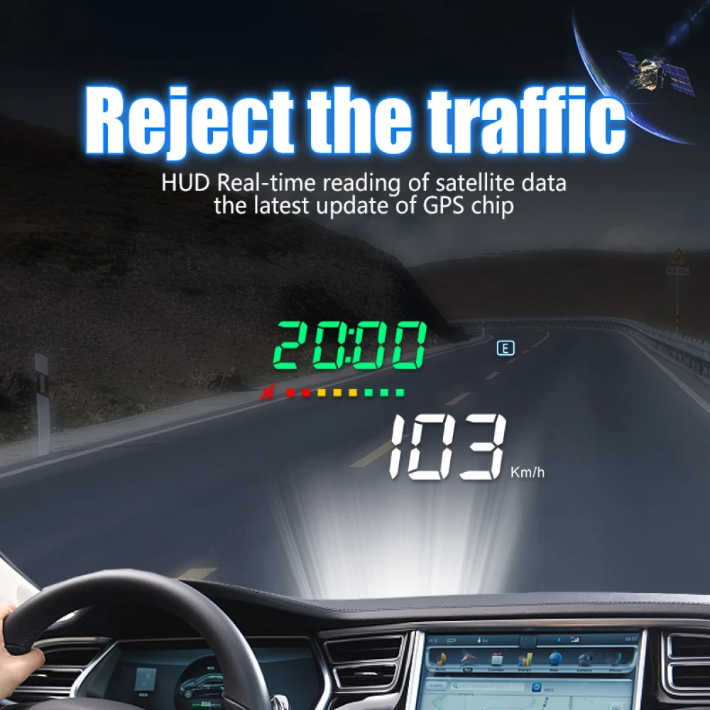 A300 3,5 дюймов HUD на лобовое стекло Дисплей авто-Стайлинг Hud Дисплей превышение скорости Предупреждение лобовое стекло сигнализации проектор Системы Универсальный Авто 5