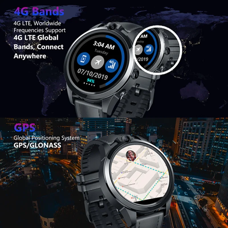 Zeblaze THOR 5 PRO 3G+32G Dual Camera 800mAh Large Battery 4G LTE Offline Music Weather Google Play Camera Smart Watch Phone