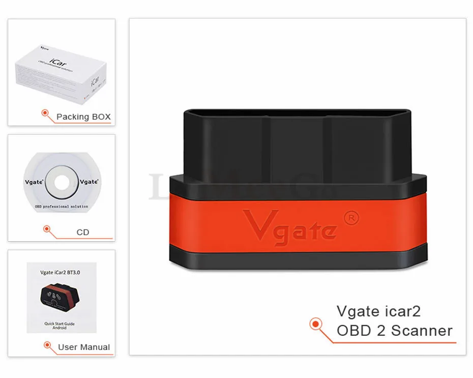 Newest Vgate iCar2 OBD Bluetooth 3.0 ELM327 Scanner Car Scanning Diagnostic Tool For BMW OBD Code Reader Car Accessories  (16)