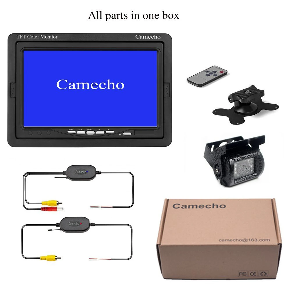 Camecho 7 ''HD TFT ЖК-экран Беспроводная Автомобильная камера заднего вида монитор подголовник Автомобильный монитор для грузовика ВАН КАРАВАН трейлеры Кемперы