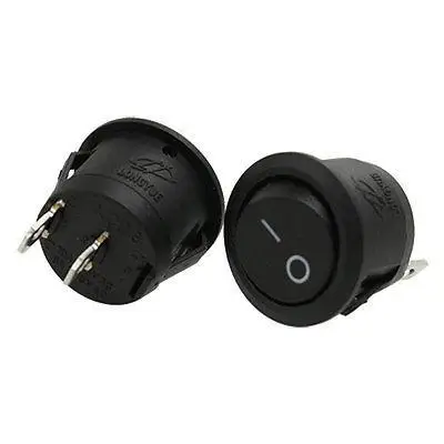 

AC 6A/250V 10A/125V ON-OFF I/O SPST 2 Pin Snap in Round Boat Rocker Switch 10 Pc