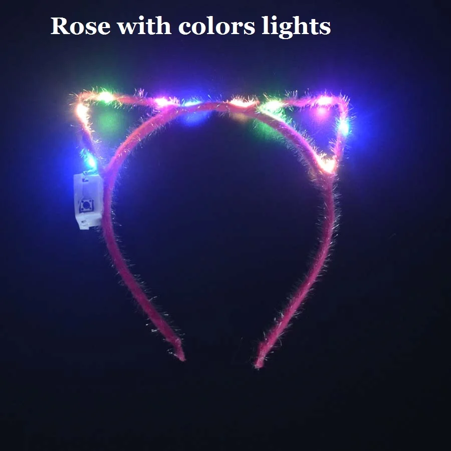 Для женщин и девочек LED мигает милый кот лиса уши обруч для волос светящаяся