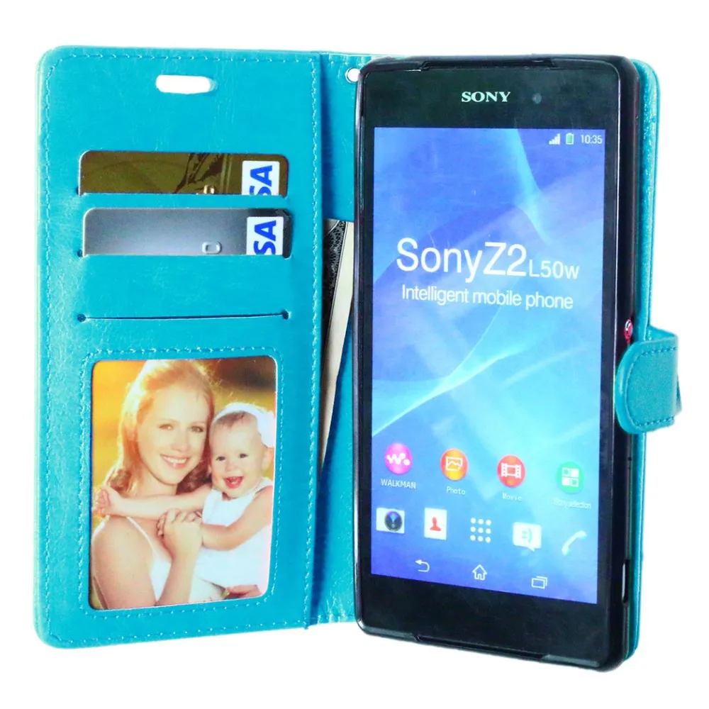 Чехол для телефона sony Xperia Z2 роскошный Флип кожаный чехол для sony Z2 D6503 L50W Чехол-портмоне держатель подставка задняя крышка