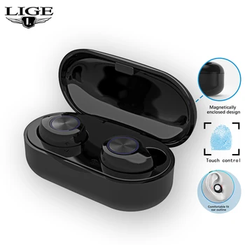 

LIGE True Wireles Bluetooth Earphone Game Headphone Touch Control HiFi Stereo In-Ear TWS Waterproof Sports Earphone Mini Earbuds