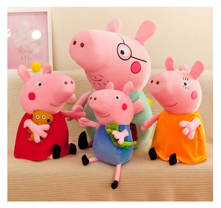 Плюшевые куклы Peppa Pig, папа мама, Джордж Пеппа, свинка, семейная фигура, модель, хлопок, мягкие игрушки для детей, подарок BBC, мультфильм