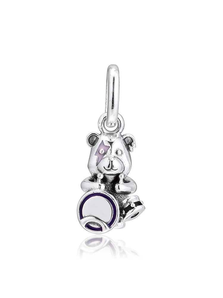 DIY подходит для браслетов Pandora Charms 925 пробы-серебро-ювелирные изделия Теодор медведь панк браслет бусины