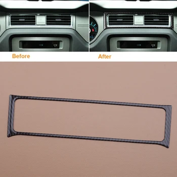 

Car Black Carbon Fiber Console Air Vent Outlet Cover Trim Decor 32 x 8.6 cm Fit For Ford Mustang 2009 2010 2011 2012 2013