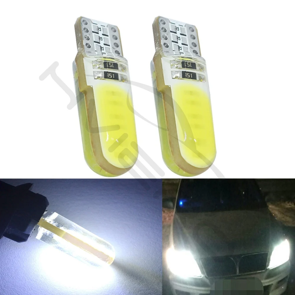 Hviero T10 W5W Red COB LED Silicagel Waterproof 194 501 Wedge Led Car Marker Light Reading Dome Lamp Auto Parking Bulbs for lada DC 12V