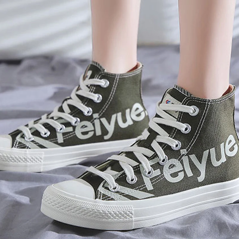 Feiyue высокие классические парусиновые модные туфли для мужчин и женщин унисекс спортивные кроссовки Вулканизированная Скейтбординг Повседневная спортивная обувь