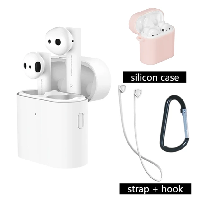 Xiaomi Air TWS Bluetooth гарнитура 2 Airdots pro 2 Xiaomi Smart Голосовое управление LHDC HD звук динамический кран управление ENC - Цвет: add pink case strap