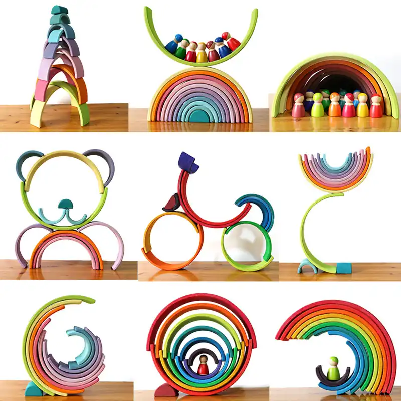 creative rainbow blocks