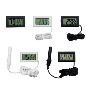

1M Mini LCD Digital Thermometer Display Black Sensor / White Instrument Indoor Hygrometer Temperature Sensor Pressure Gauge