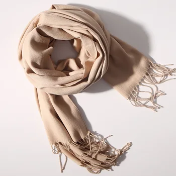 

LS2030 Women Autumn Winter Scarf Pashmina Cape Luxury Warm Solid Linen And Cotton Fashion Female Multi-purpose Shawl