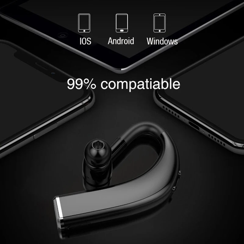 LYMOC быстрое зарядное устройство Bluetooth беспроводная гарнитура наушники гарнитура с крюком за ухо с 12 часами рабочего времени Автомобильная гарнитура с микрофоном для iPhone