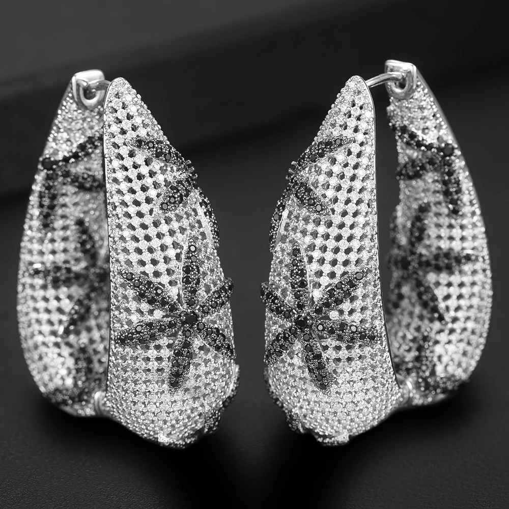 Роскошные серьги missvikki с цветком из кубического циркония, модные подвески, Дубаи, большие круглые массивные серьги для женщин, свадебные украшения