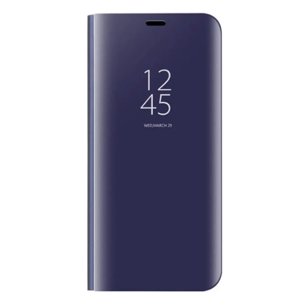 Сливовый Подходит для samsung J8/J7/J6/J6 Plus/J4/J4 Plus/J2Pro мобильный чехол Смарт зеркальный защитный кожаный чехол - Цвет: Сливовый